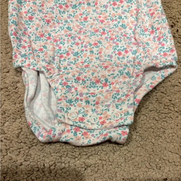 Carter's Pink and Blue Floral Baby Dress with Coordinating Sweater (Size: 6 mo) - Picture 6 of 10